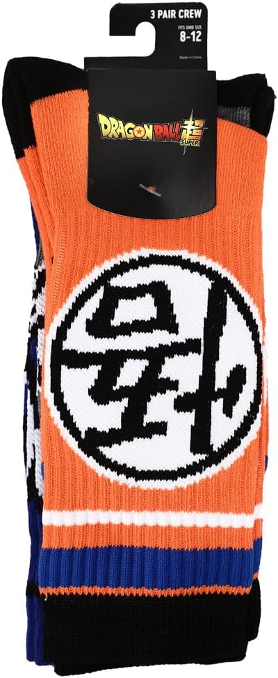 Dragon Ball Z Super Saiyan Novelty 3-Pack Casual Crew Socks for Men-5