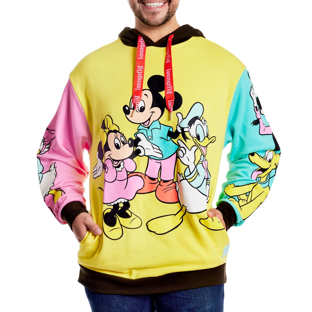 Loungefly Disney100 Mickey & Friends Classic Color Block Unisex Hoodie-2