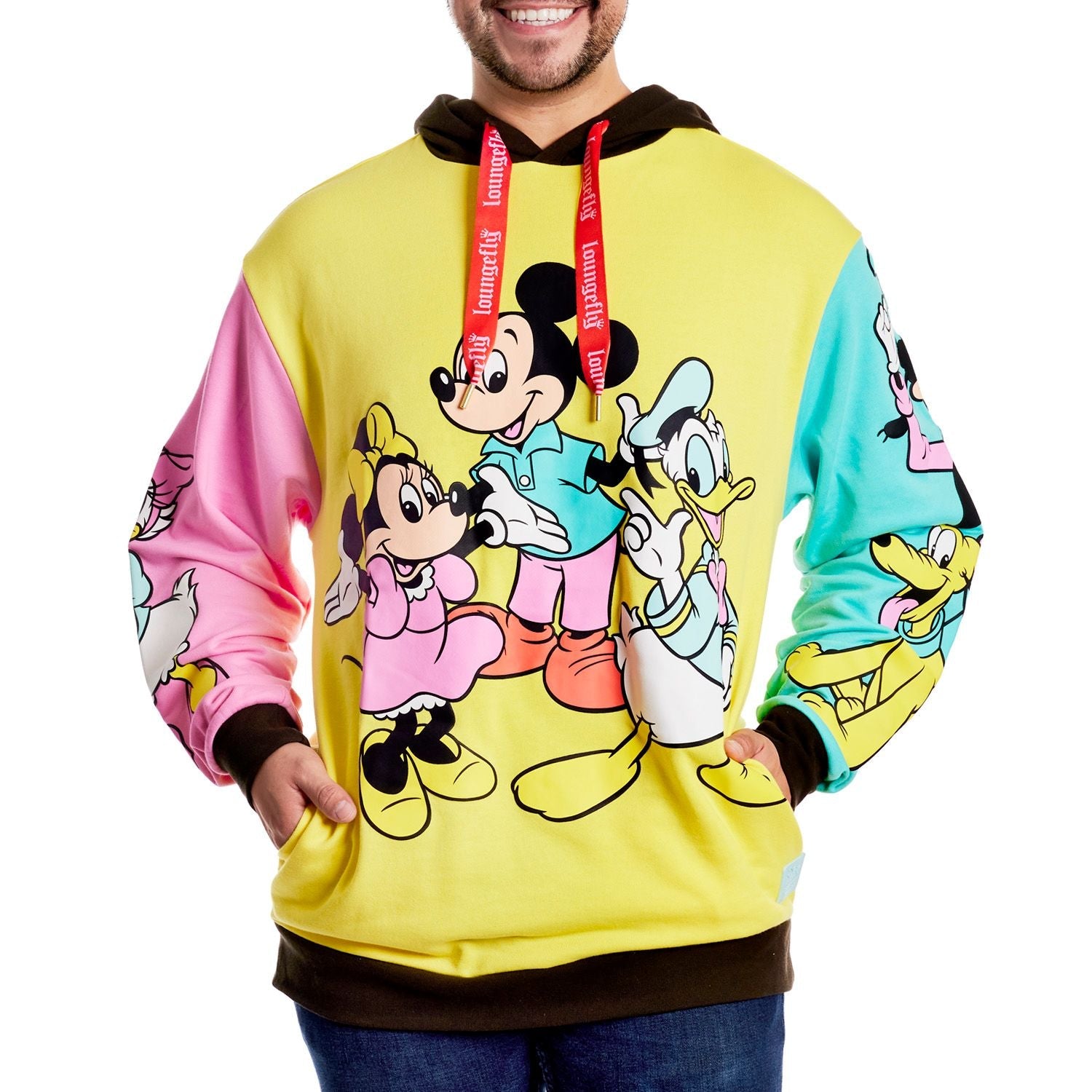 Loungefly Disney100 Mickey & Friends Classic Color Block Unisex Hoodie