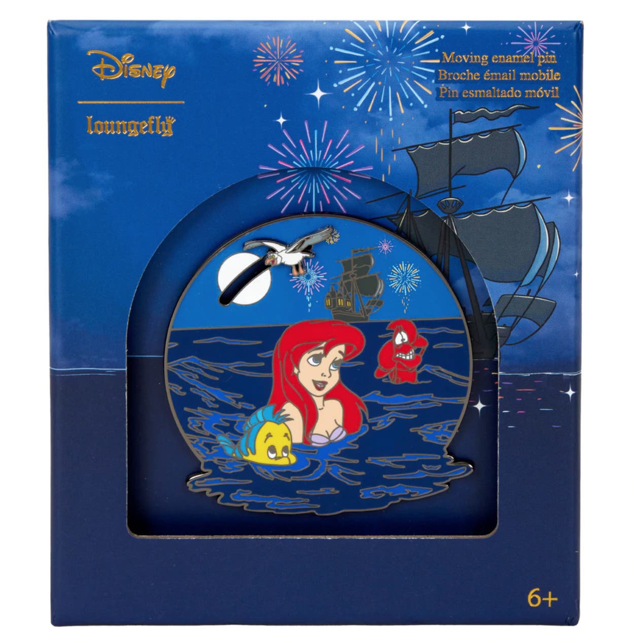 Loungefly Disney The Little Mermaid Ariel Fireworks 3" Collector Box Pin