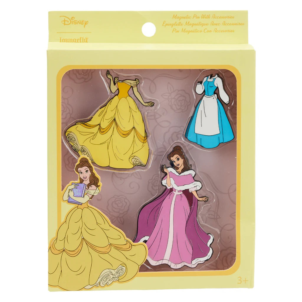 Loungefly Pin Set - Beauty And The Beast Belle Magnetic Paper Doll Pin Set
