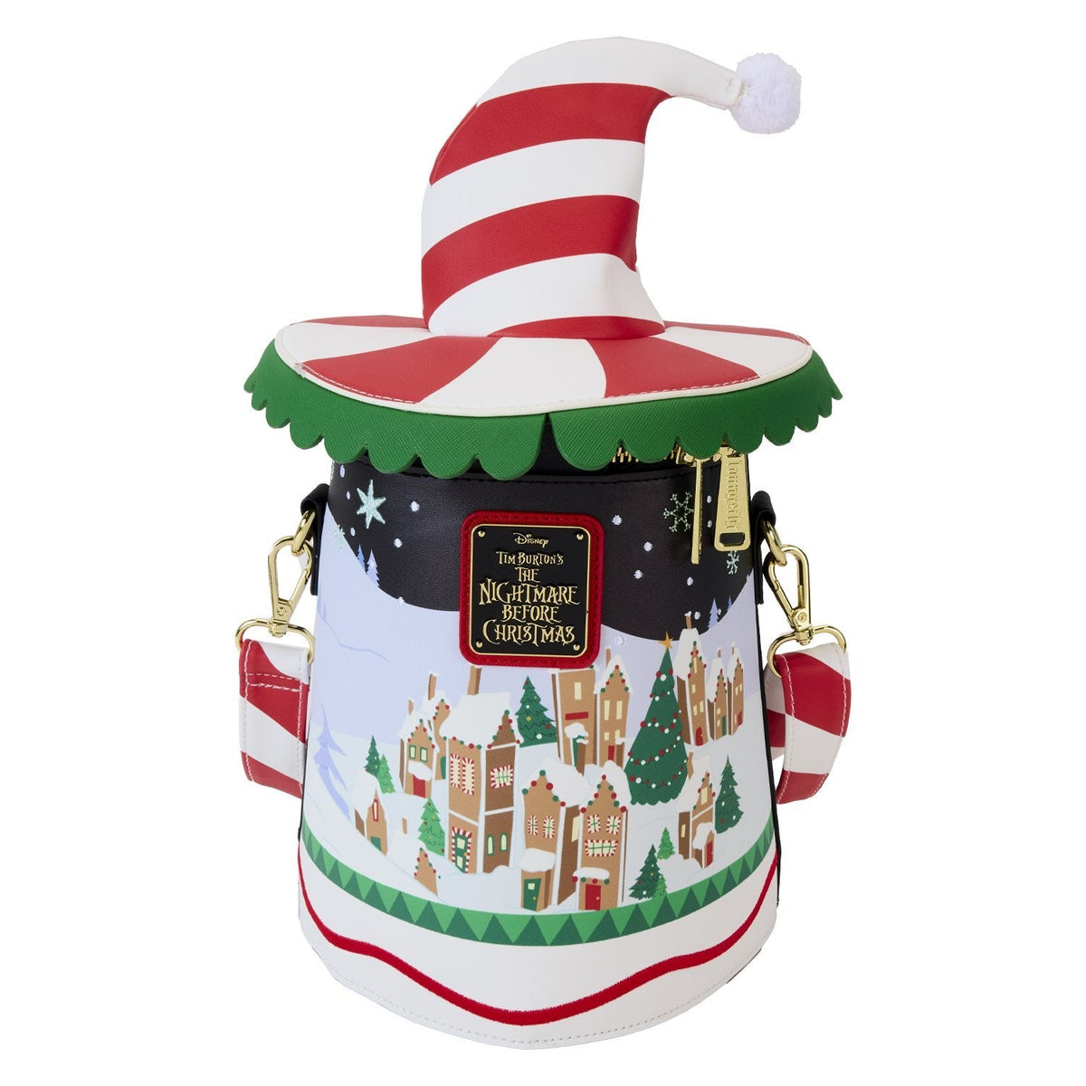 Loungefly Disney The Nightmare Before Christmas Candy Cane Carousel Spinning Figural Crossbody Bag-zoom-4