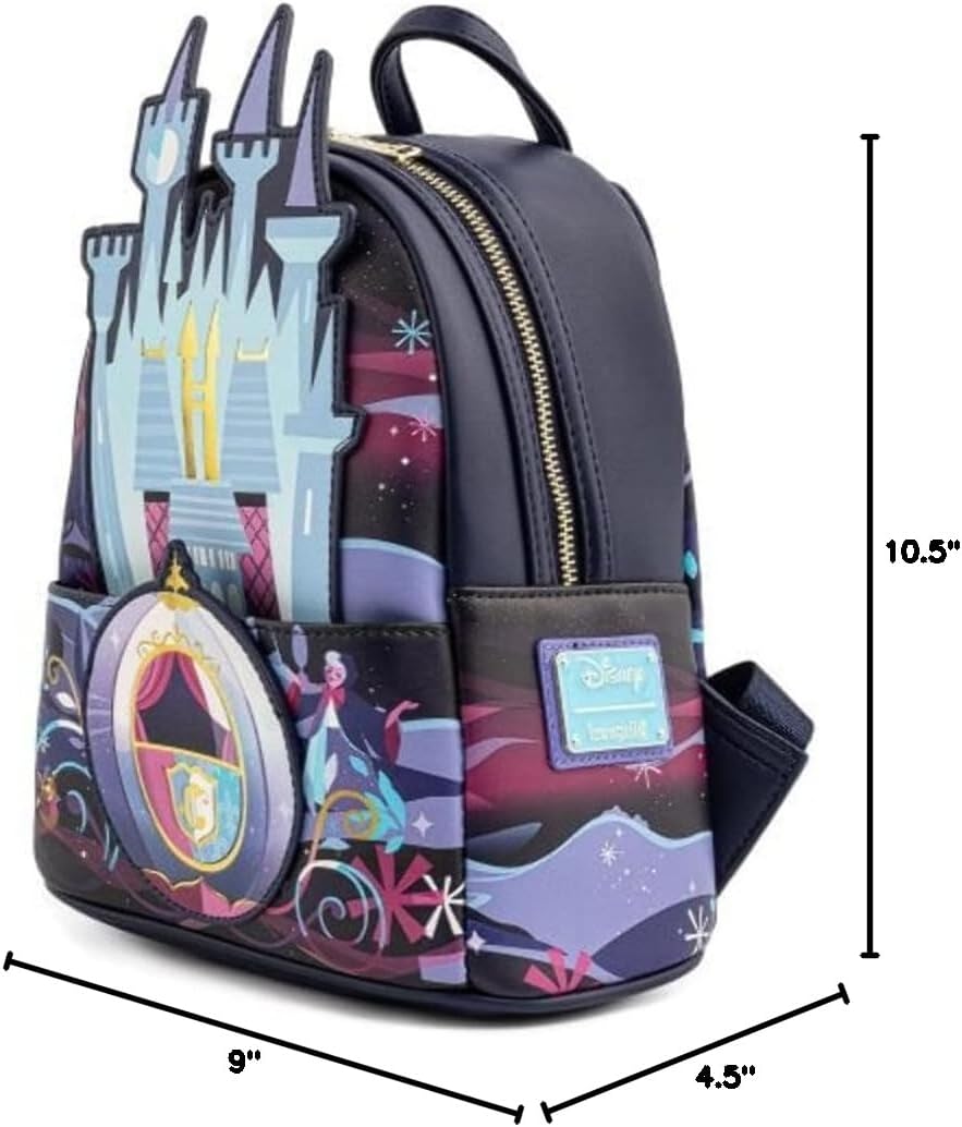 disney castle princess backpack mini Loungefly Cinderella and Matching Wallet Prince Phillip Loungefly Disney Cinderella Castle Series