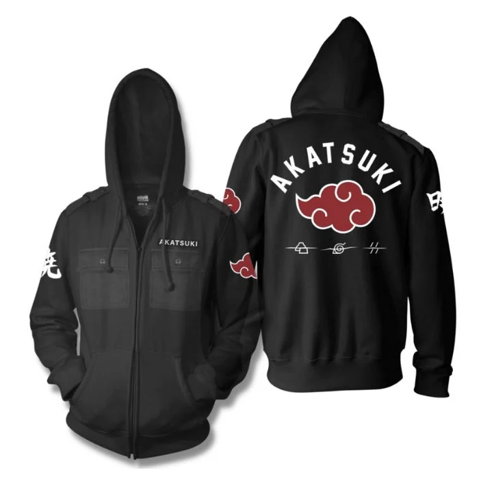 Naruto Shippuden Akatsuki Military Zip Hoodie-zoom-1