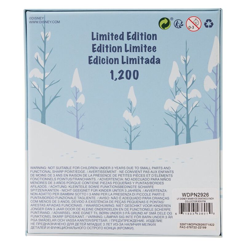 Disney Loungefly 3'' Collector Box Pin Bambi Snow Day Ice Skating-zoom-4