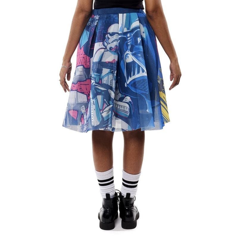Loungefly Stitch Shoppe Star Wars Dark Side vs Light Side Double sided Heather Skirt-zoom-3