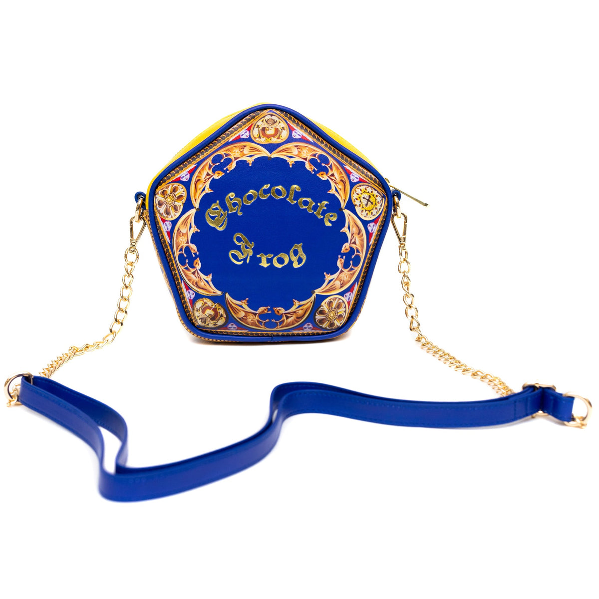 Harry PotterBag  Crossbody  Figural  Chocolate Frog Candy Box Replica Debossed Gold  Blue  Vegan Leather-4