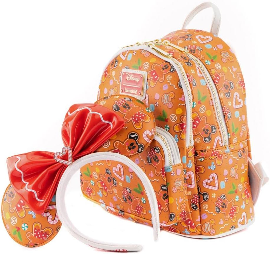 Loungefly Disney Gingerbread all over print with Ears Mini Backpack and Headband Set