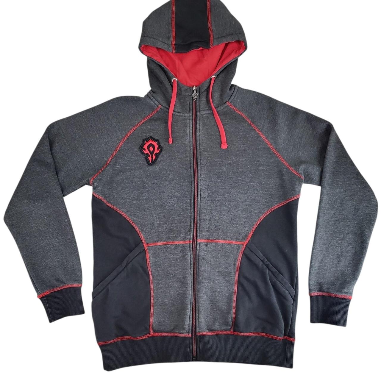 JINX World of Warcraft Horde Men's Grey Zip Up Hoodie SMALL-1