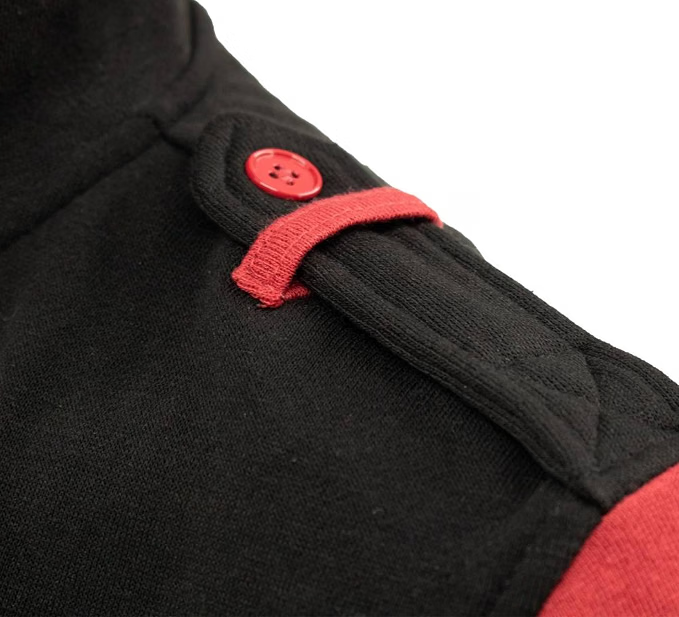 Naruto Shippuden Men's Full Zip-Up Hooded Sweatshirt Akatsuki Cloud Anime Fleece Hoodie Black Red-zoom-5