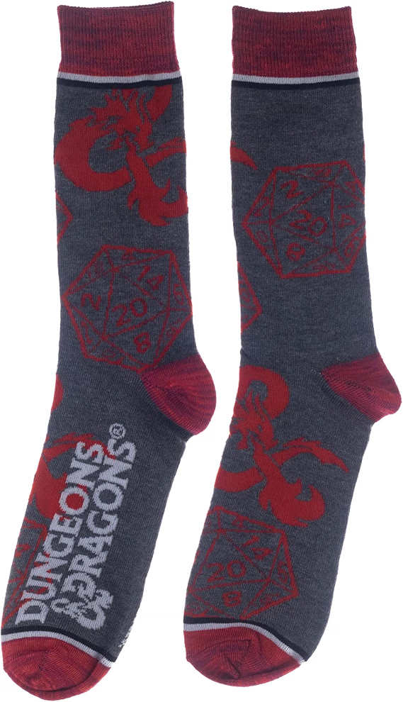 Dungeons and Dragons 3-Pack Crew Socks With D&D Dice Packaging for Men-zoom-2