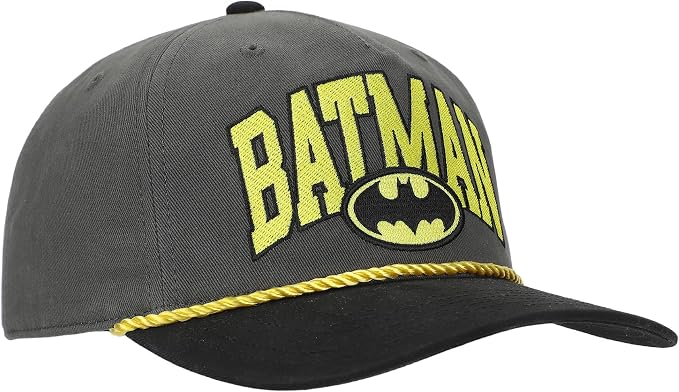 Batman Adult Retro Snapback Cap with Embroidered Logo Black-zoom-3