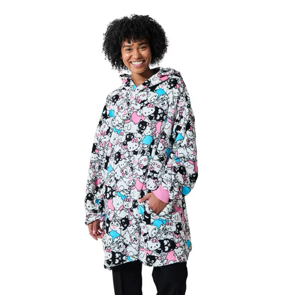 Sanrio Hello Kitty & Friends All-Over Character Print Hooded Blanket-OSFA