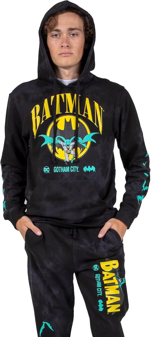 Batman Gotham City Black Wash Mens Hoodie & Jogger Set-1