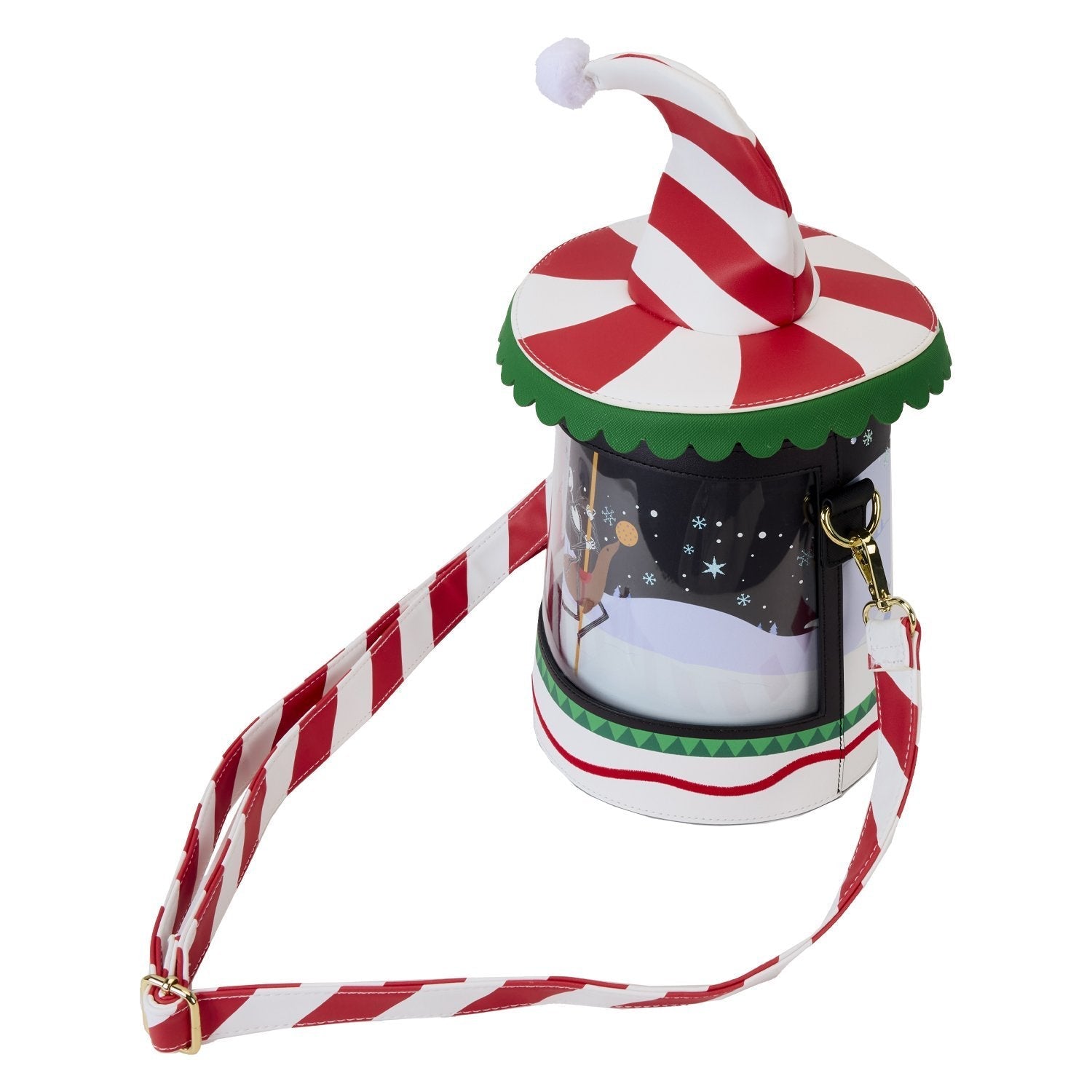 Loungefly Disney The Nightmare Before Christmas Candy Cane Carousel Spinning Figural Crossbody Bag-zoom-5
