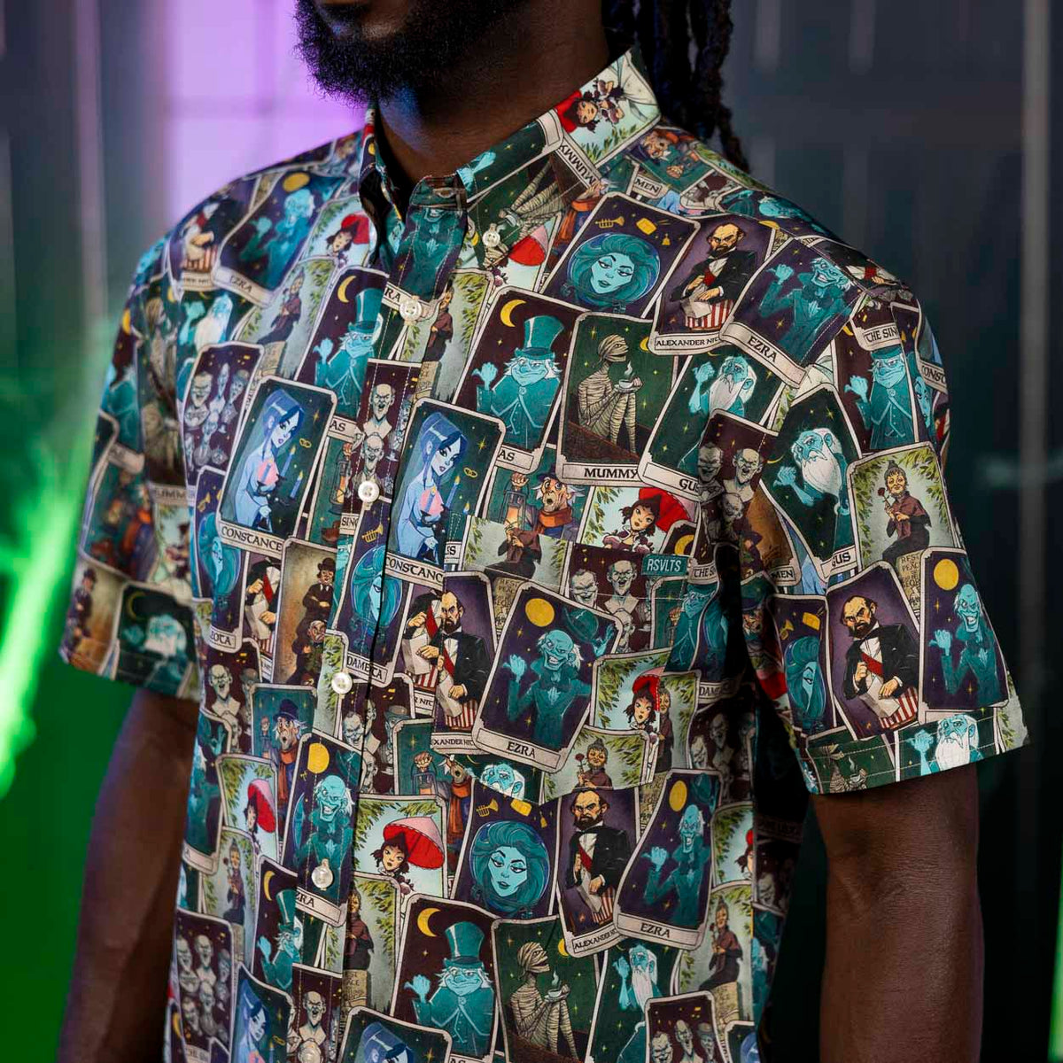 RSVLTS Disney's Haunted Mansion "Deck of the Dead" – KUNUFLEX Short Sleeve Shirt-zoom-2