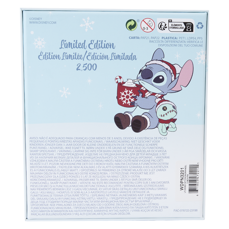 Loungefly Stitch Holiday Snow Angel 3" Collector Box Sliding Pin-zoom-5