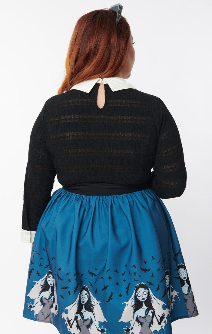 Corpse Bride x Unique Vintage Black Sabrina Sweater