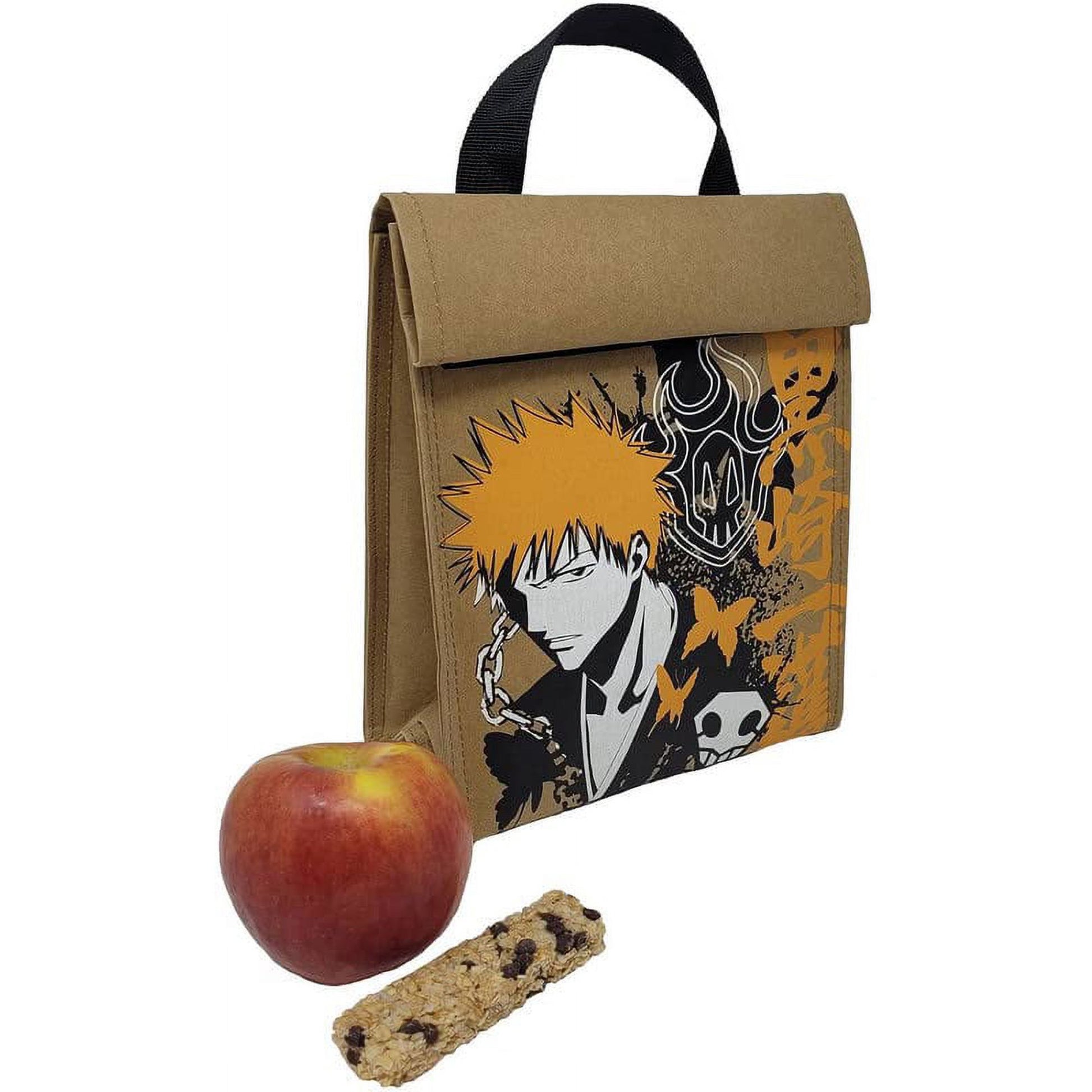 Bleach Ichigo with Icons Reusable Roll-Top Anime Student Lunch Tote-3