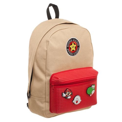 Mario Brothers Multicolored Backpack w/ Mario Patches for Adults-zoom-2