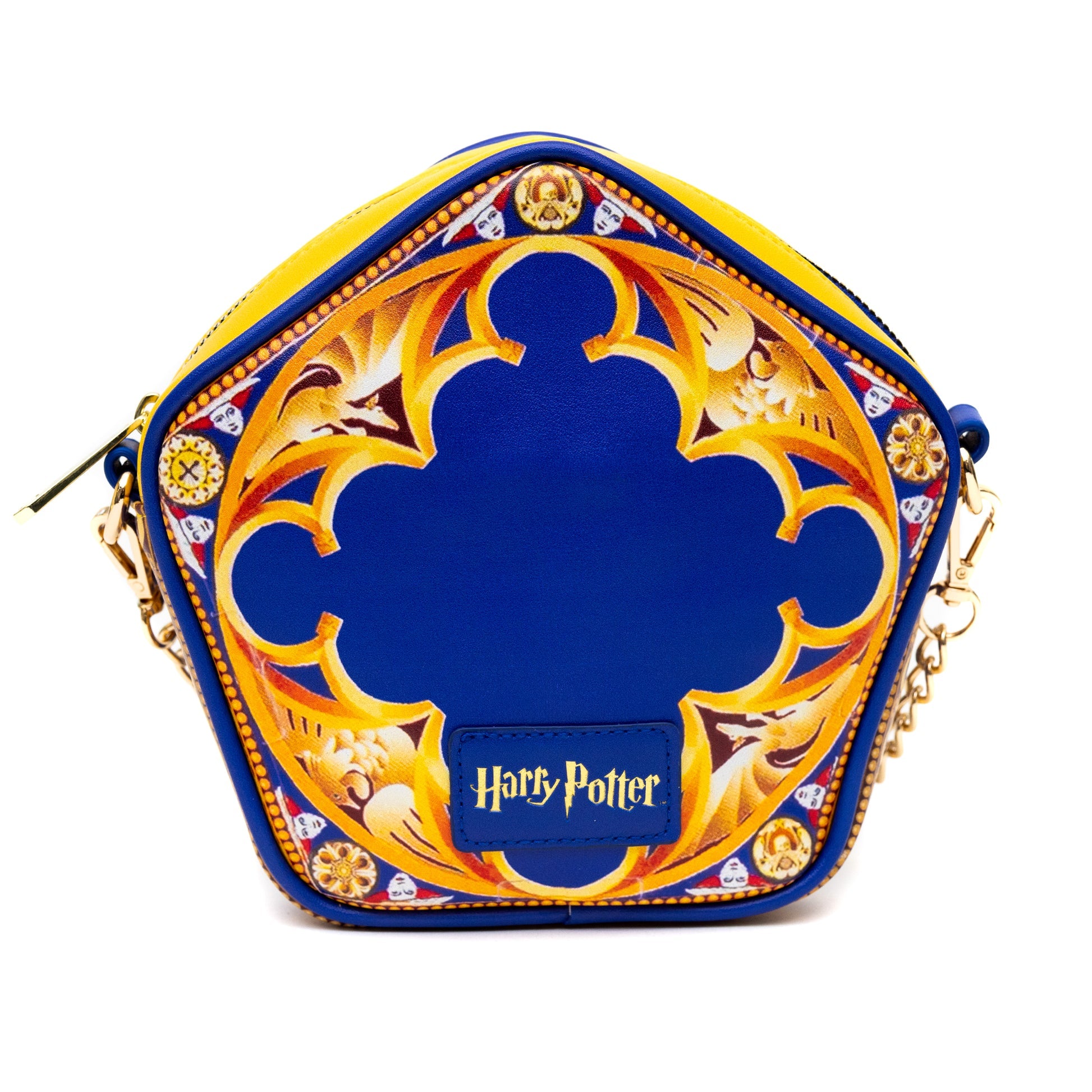 Harry PotterBag  Crossbody  Figural  Chocolate Frog Candy Box Replica Debossed Gold  Blue  Vegan Leather-3