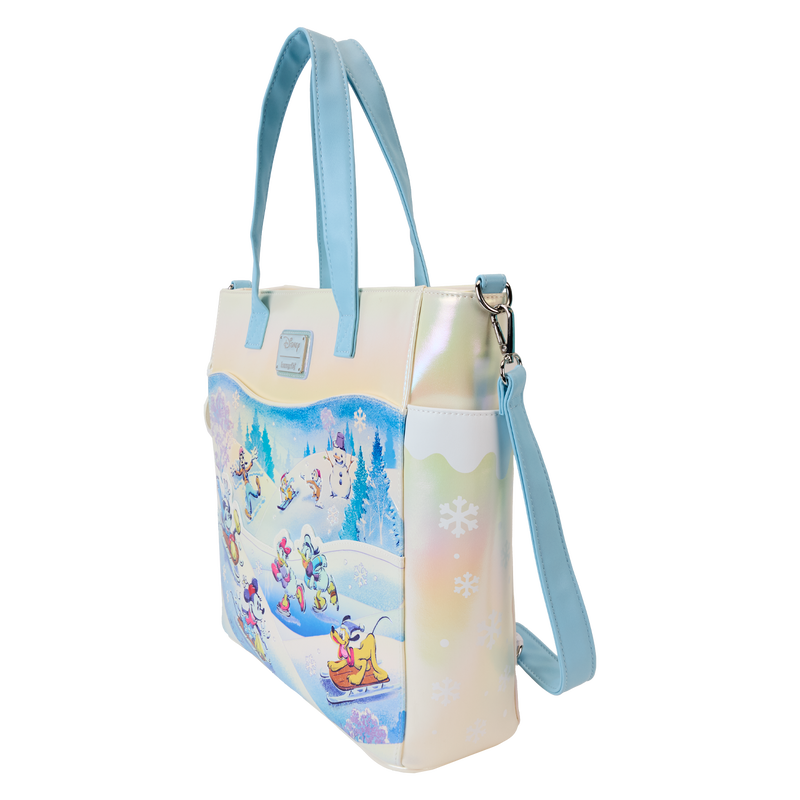 Loungefly Disney Mickey And Friends Winter Wonderland Scene Convertible Tote-2