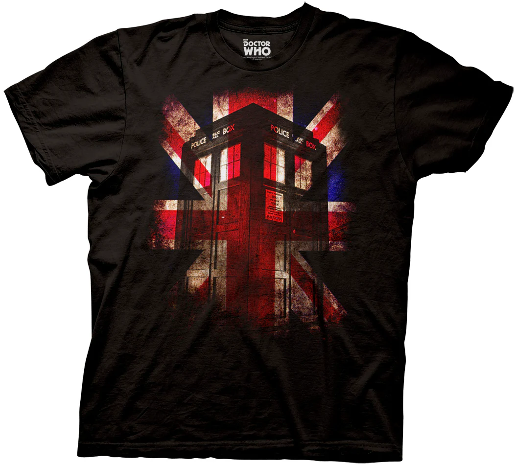Doctor Who Glowing Tardis Union Jack T-Shirt-1
