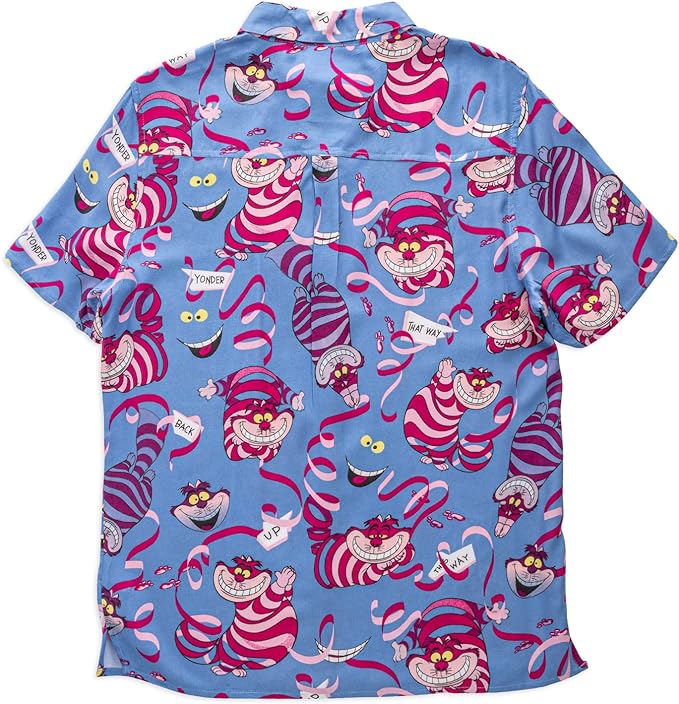 Loungefly Button Up Alice In Wonderland Cheshire Cat Camp Shirt-zoom-2