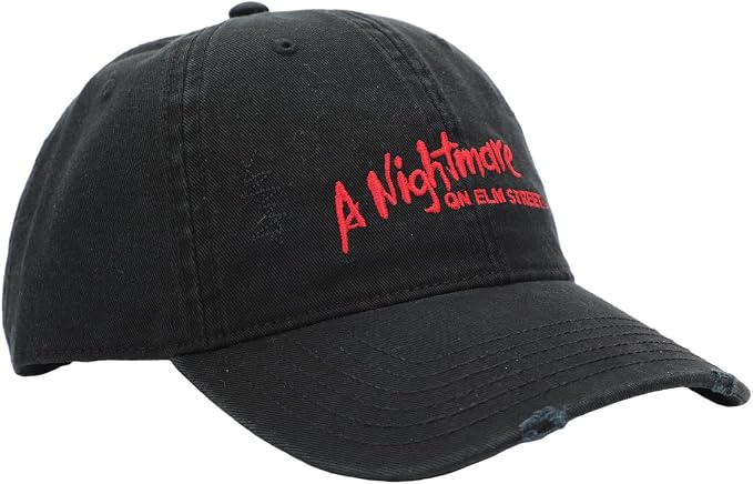 A Nightmare on Elm Street Logo Men's Black Distressed Dad Hat-4