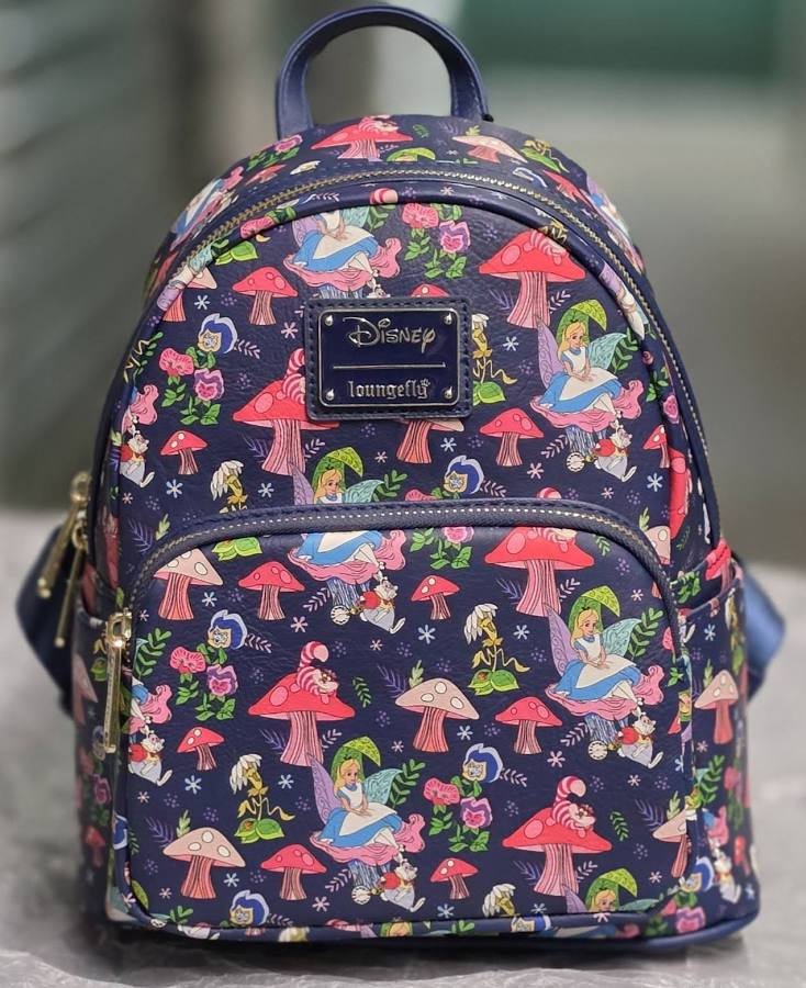 Loungefly Exclusive Disney Alice in Wonderland AOP Mushroom Forest Mini Backpack