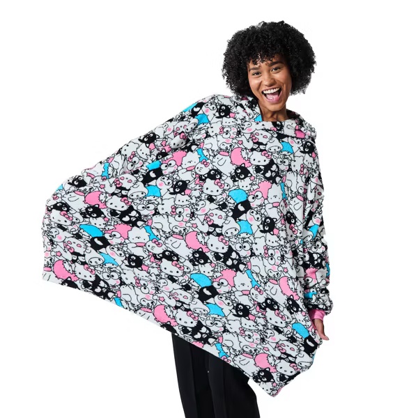 Sanrio Hello Kitty & Friends All-Over Character Print Hooded Blanket-OSFA