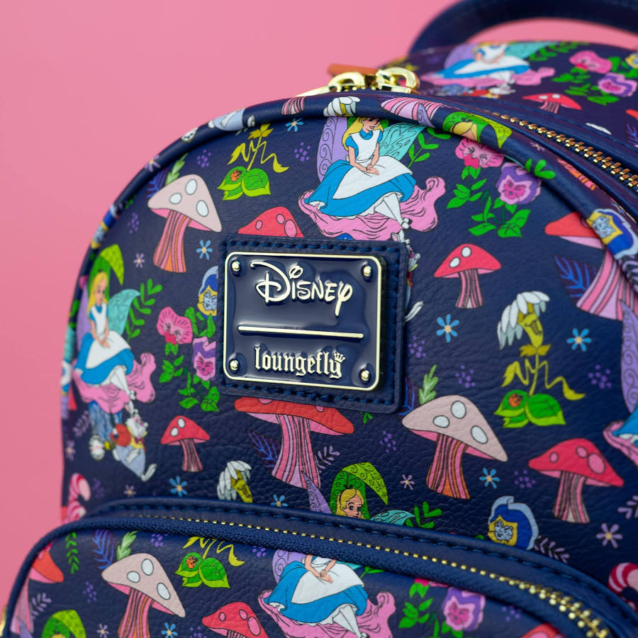 Loungefly Exclusive Disney Alice in Wonderland AOP Mushroom Forest Mini Backpack