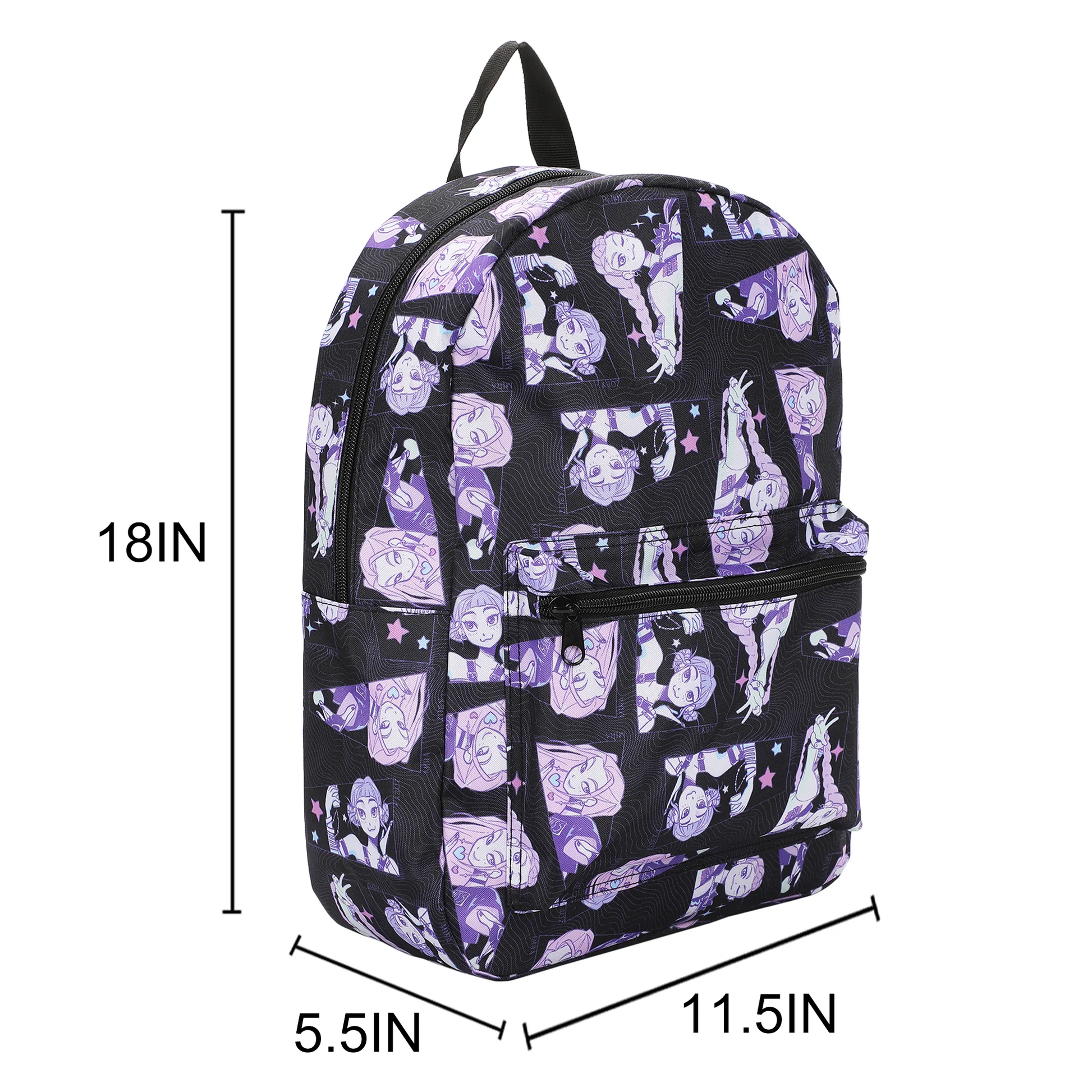 BIOWORLD KPOP Demon Hunters HunTR/X Character Art 16.5” Black Quick Turn Backpack-6