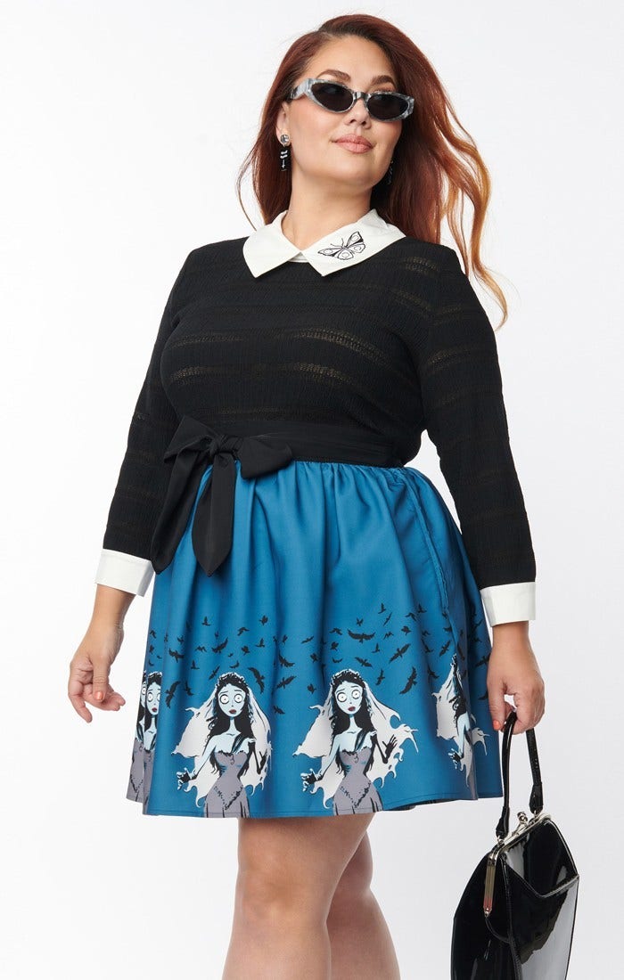 Corpse Bride x Unique Vintage Black Sabrina Sweater