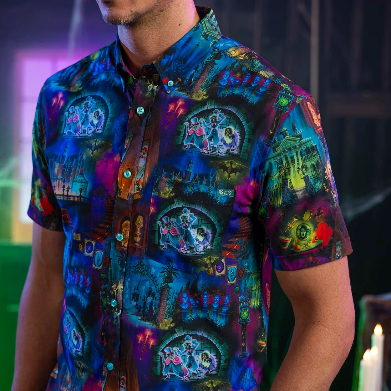 RSVLTS Disney's Haunted Mansion "999 Happy Haunts" – KUNUFLEX Short Sleeve Shirt-zoom-2
