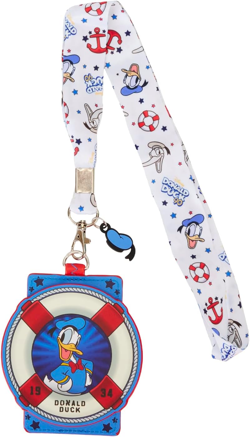 Loungefly Disney Donald Duck 90th Anniversary Lanyard with Cardholder