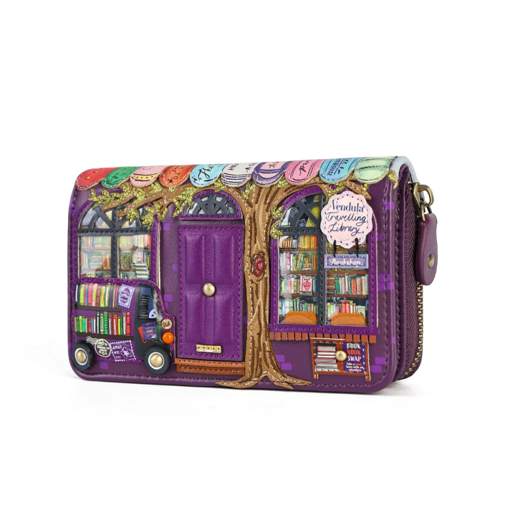 Vendula London Travelling Library Bookshop Medium Ziparound Wallet-zoom-4
