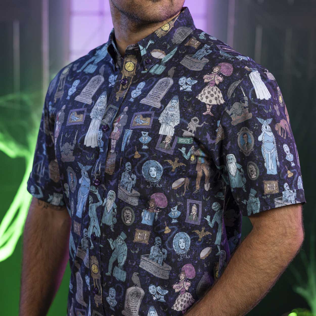 RSVLTS Disney's Haunted Mansion "Room for One More" – KUNUFLEX Short Sleeve Shirt-zoom-2