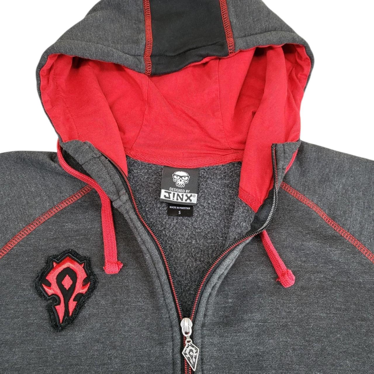JINX World of Warcraft Horde Men's Grey Zip Up Hoodie SMALL-zoom-5