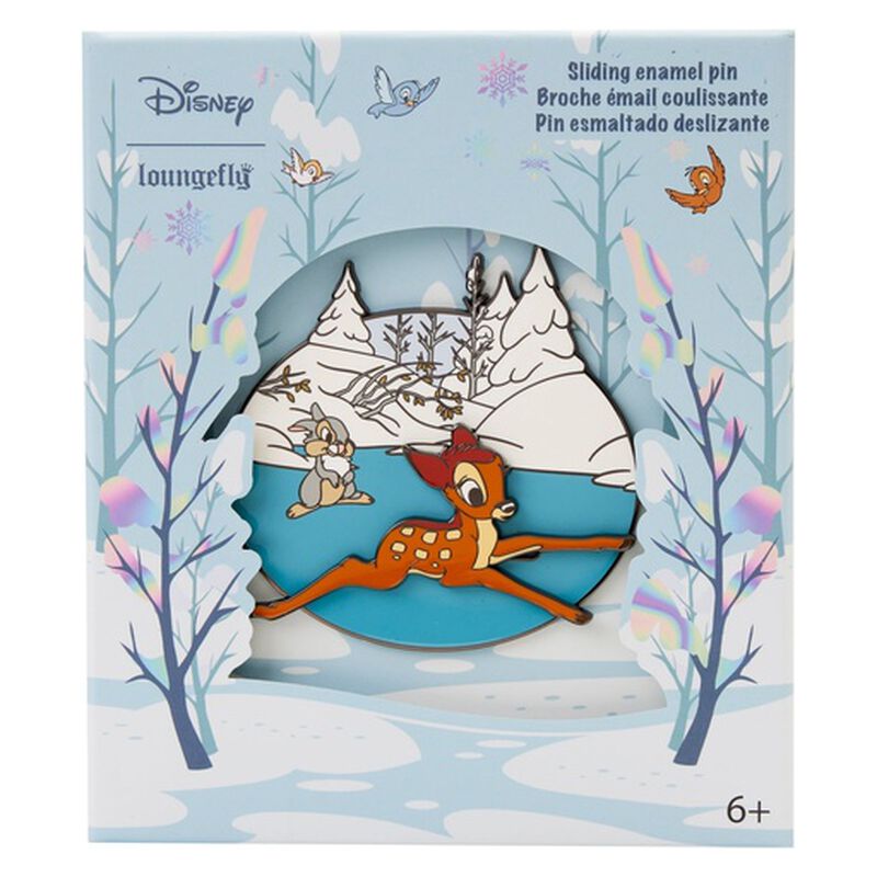Disney Loungefly 3'' Collector Box Pin Bambi Snow Day Ice Skating
