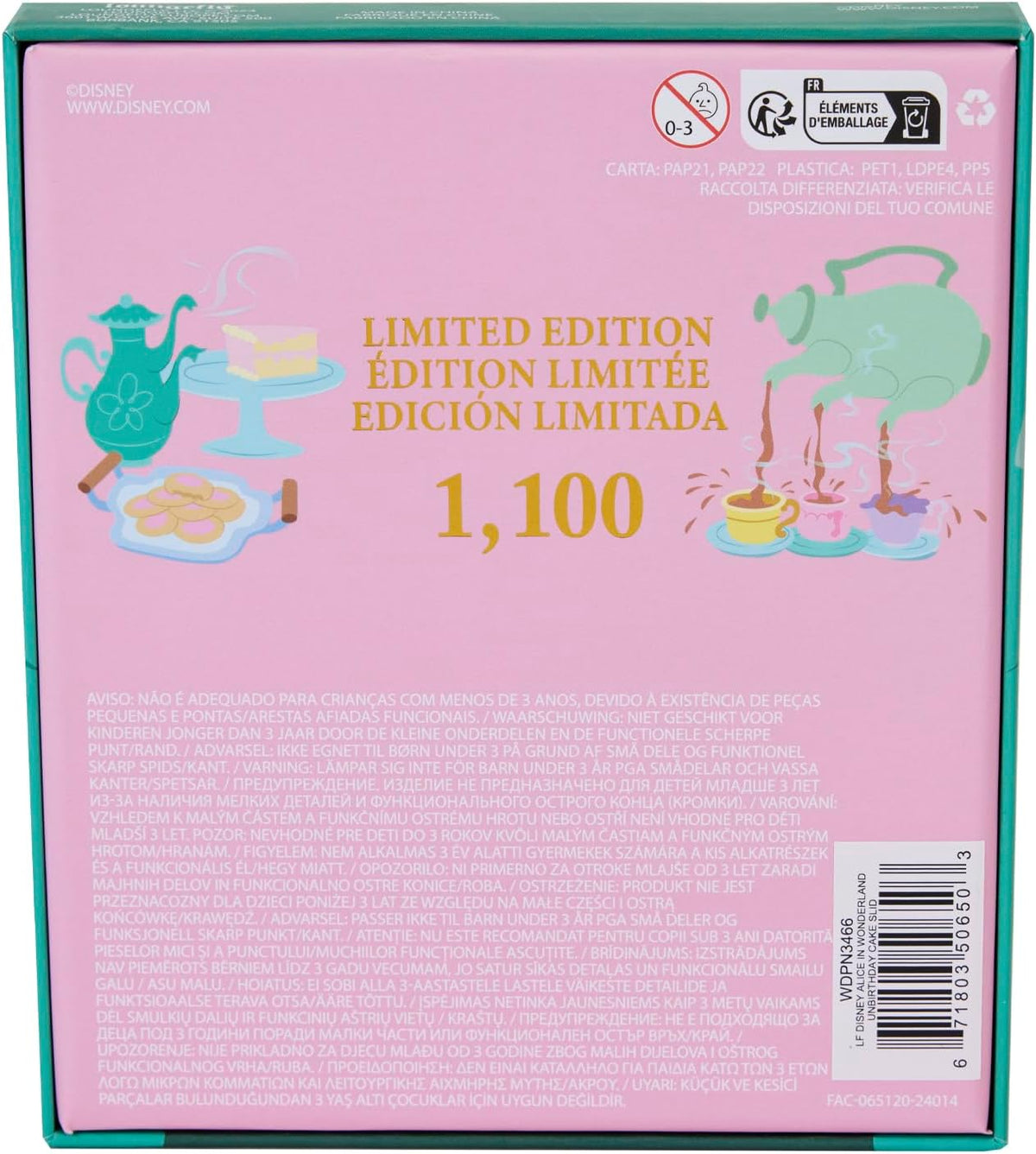 Loungefly Disney Alice in Wonderland Unbirthday Cake Sliding 3" Collector Box PIN-zoom-4