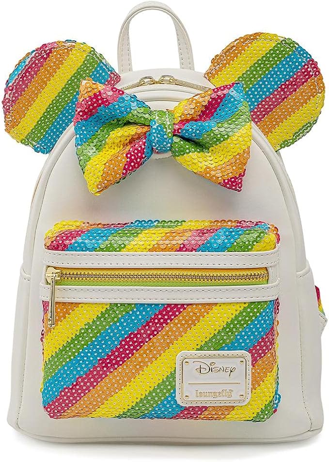 Loungefly Minnie Mouse Rainbow Sequins Mini Backpack