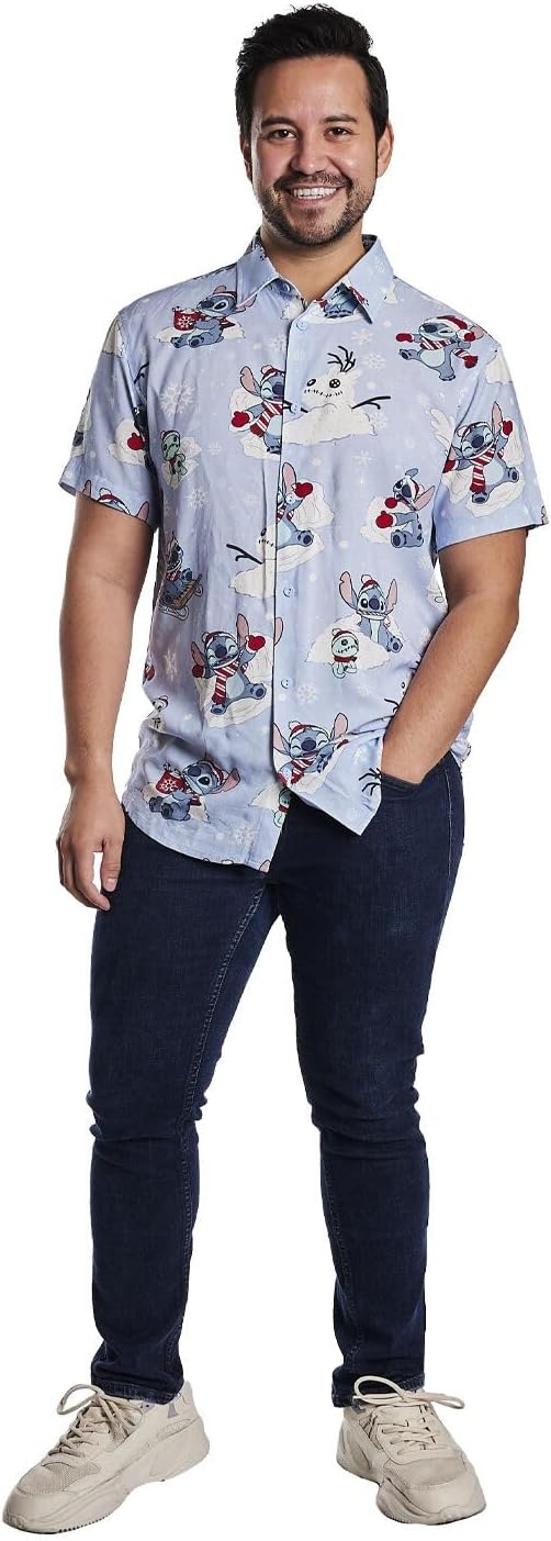 Loungefly Disney Lilo & Stitch Snow Angel Camp Shirt