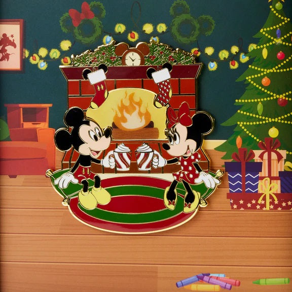 Loungefly Disney Mickey Minnie Mouse Fireplace Cocoa 3" Collector Box Pin-zoom-5