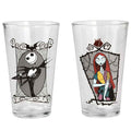 Nightmare Before Christmas Jack & Sally 2 Pc 16 oz Glass Set