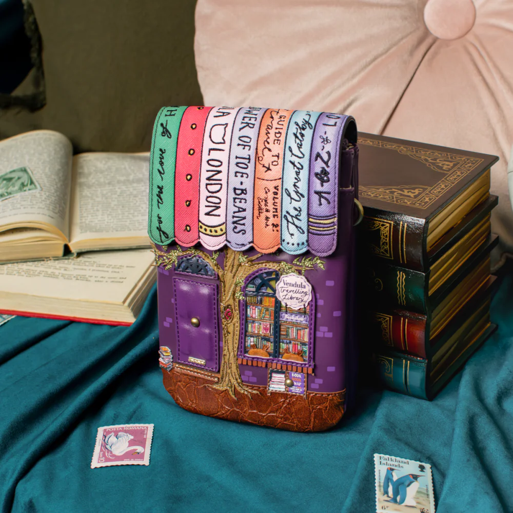 Vendula London Travelling Library Bookshop Phone Pouch-1