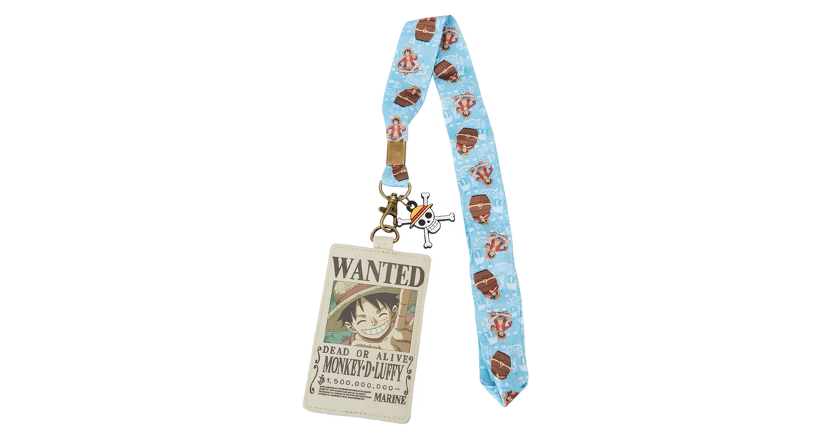 Loungefly One Piece Luffy Wanted Poster Lanyard with Card Holder