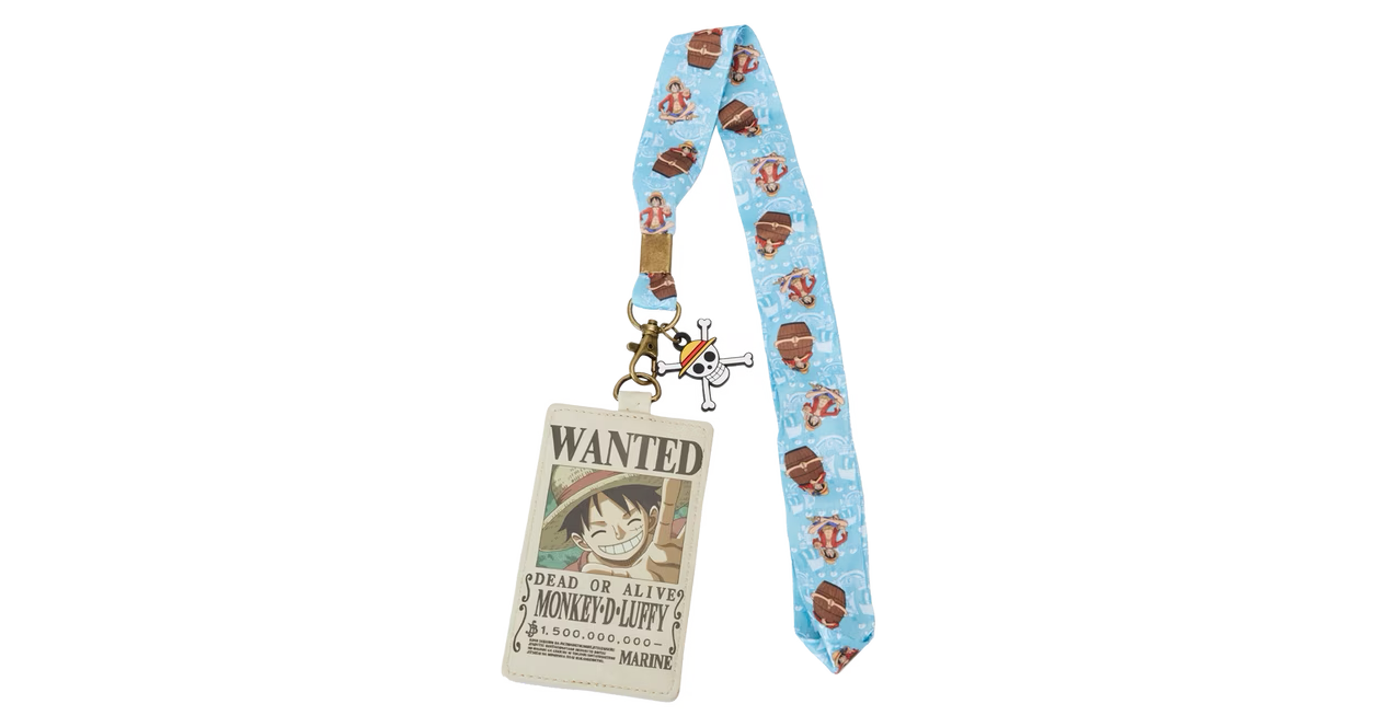 Loungefly One Piece Luffy Wanted Poster Lanyard with Card Holder