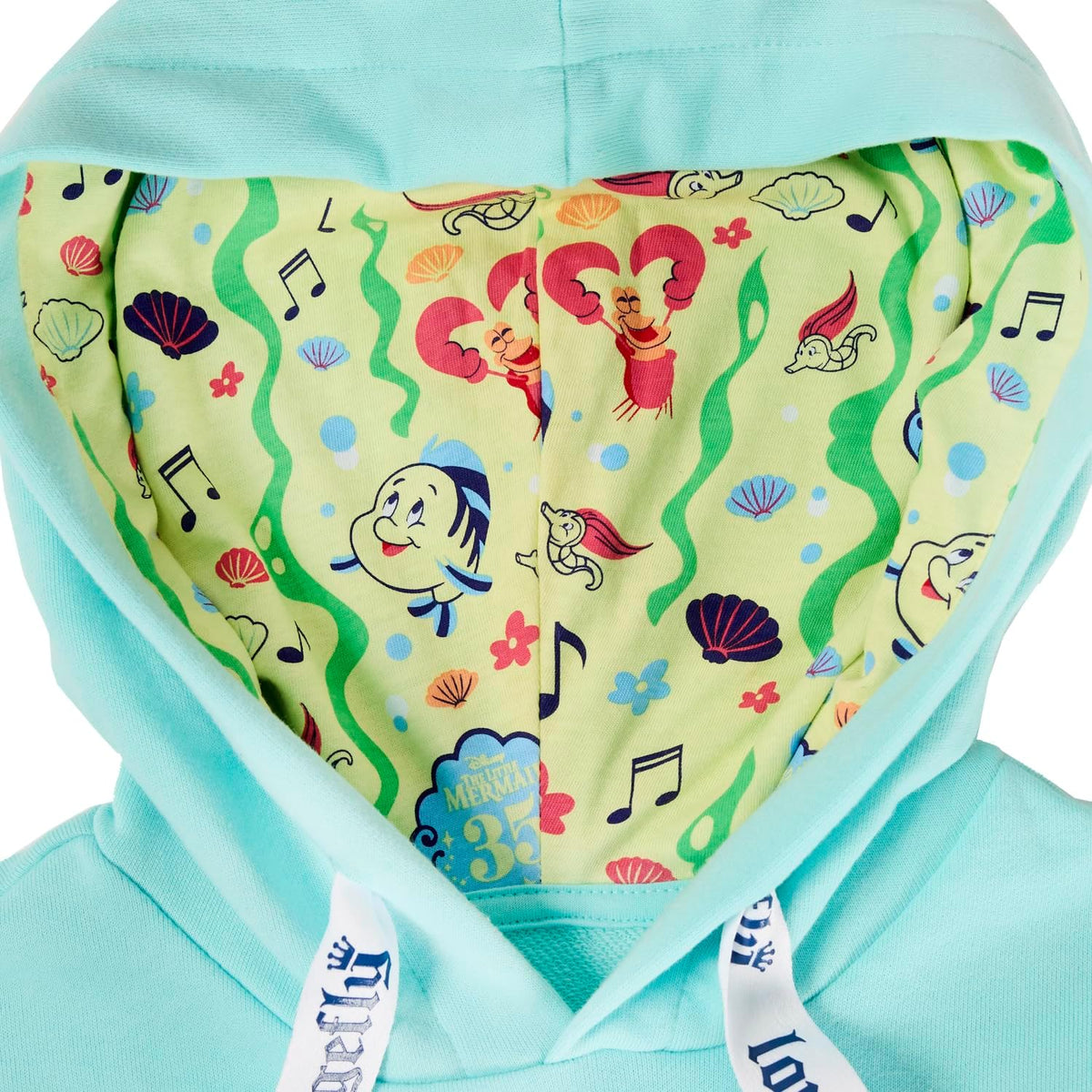 Loungefly Disney The Little Mermaid 35TH Anniversary Ariel and FLOUNDER Unisex Hoodie-3