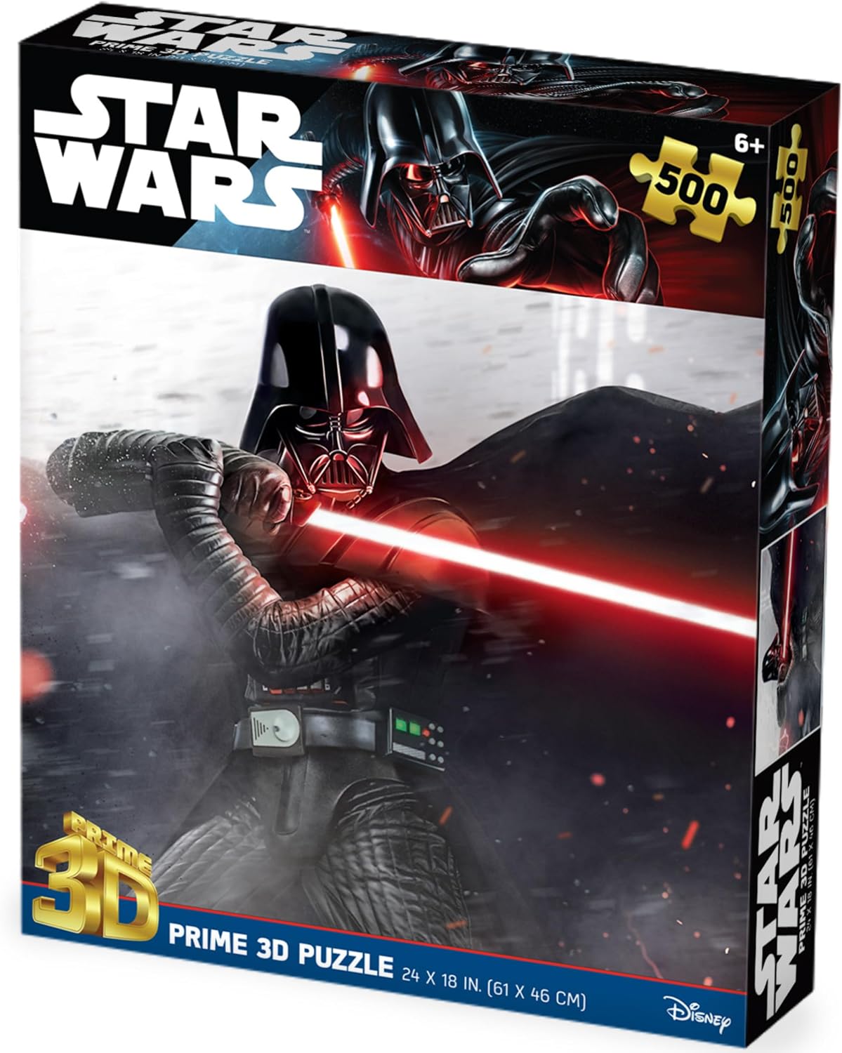 Prime 3D Star Wars Lucas 3D Puzzle – 500 Piece Lenticular Movie Jigsaw for Adults & Families, 24"x18" Activity with Depth & Motion, Official Disney Gift